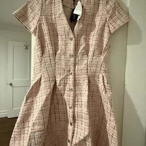 Maje Rimexia Pink Tweed Mini Dress NWT